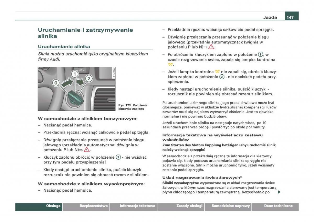 Audi Q7 I 1 instrukcja obslugi / page 147