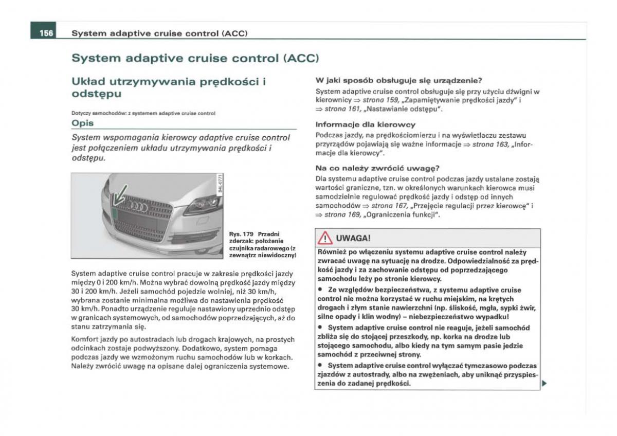 Audi Q7 I 1 instrukcja obslugi / page 156