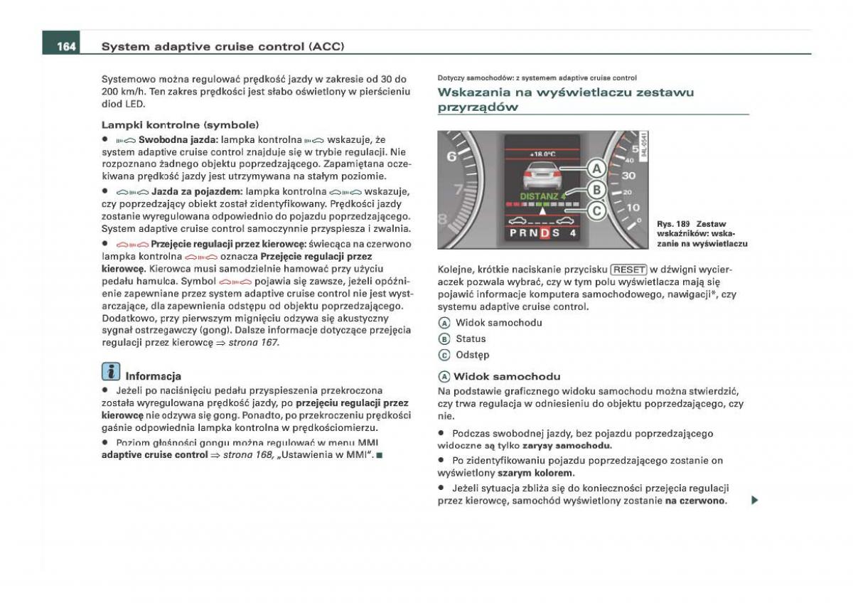 Audi Q7 I 1 instrukcja obslugi / page 164