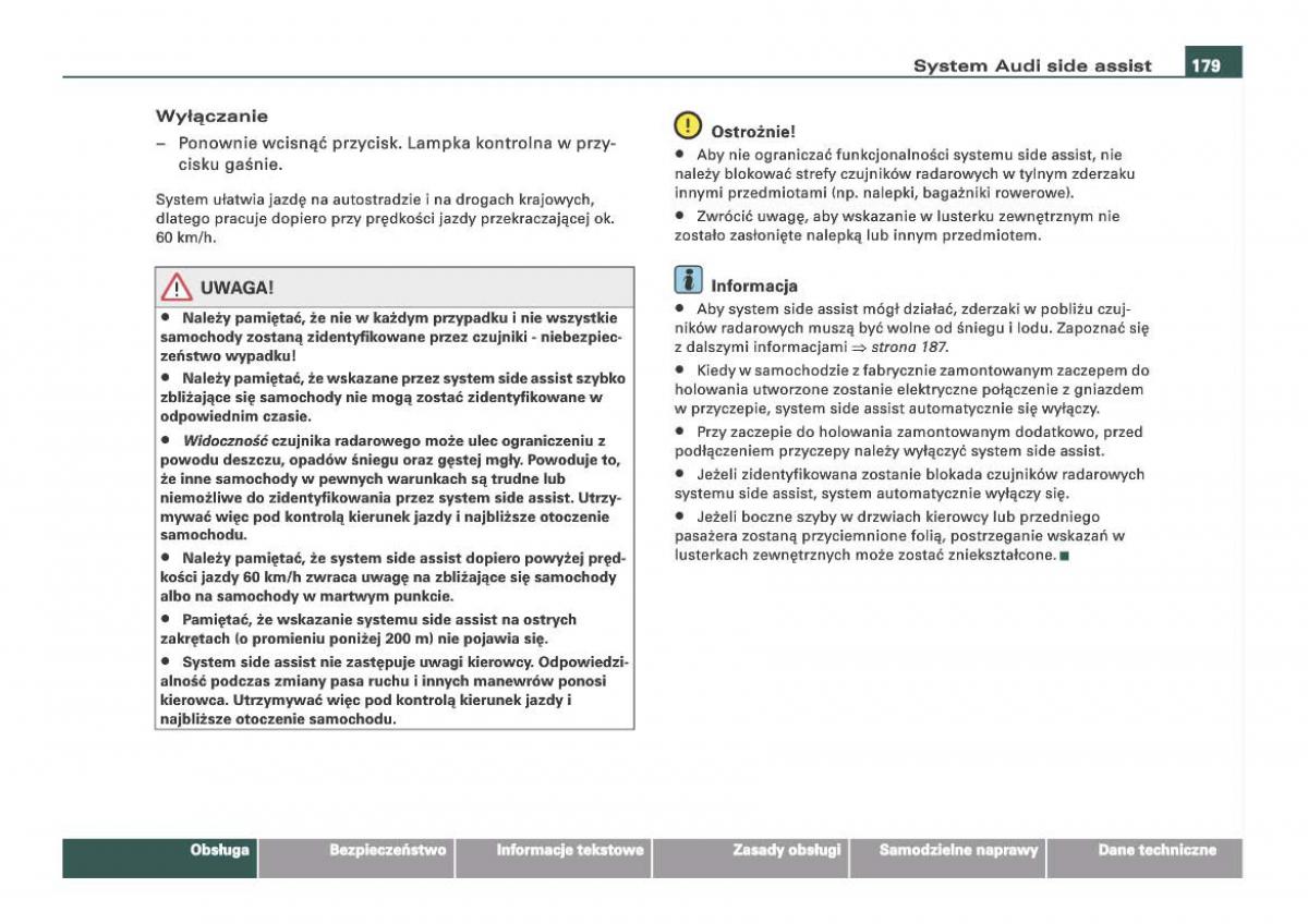 Audi Q7 I 1 instrukcja obslugi / page 179