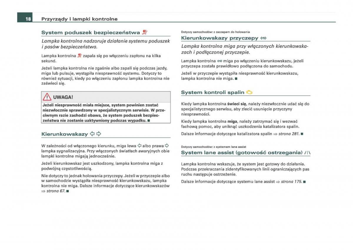 Audi Q7 I 1 instrukcja obslugi / page 18