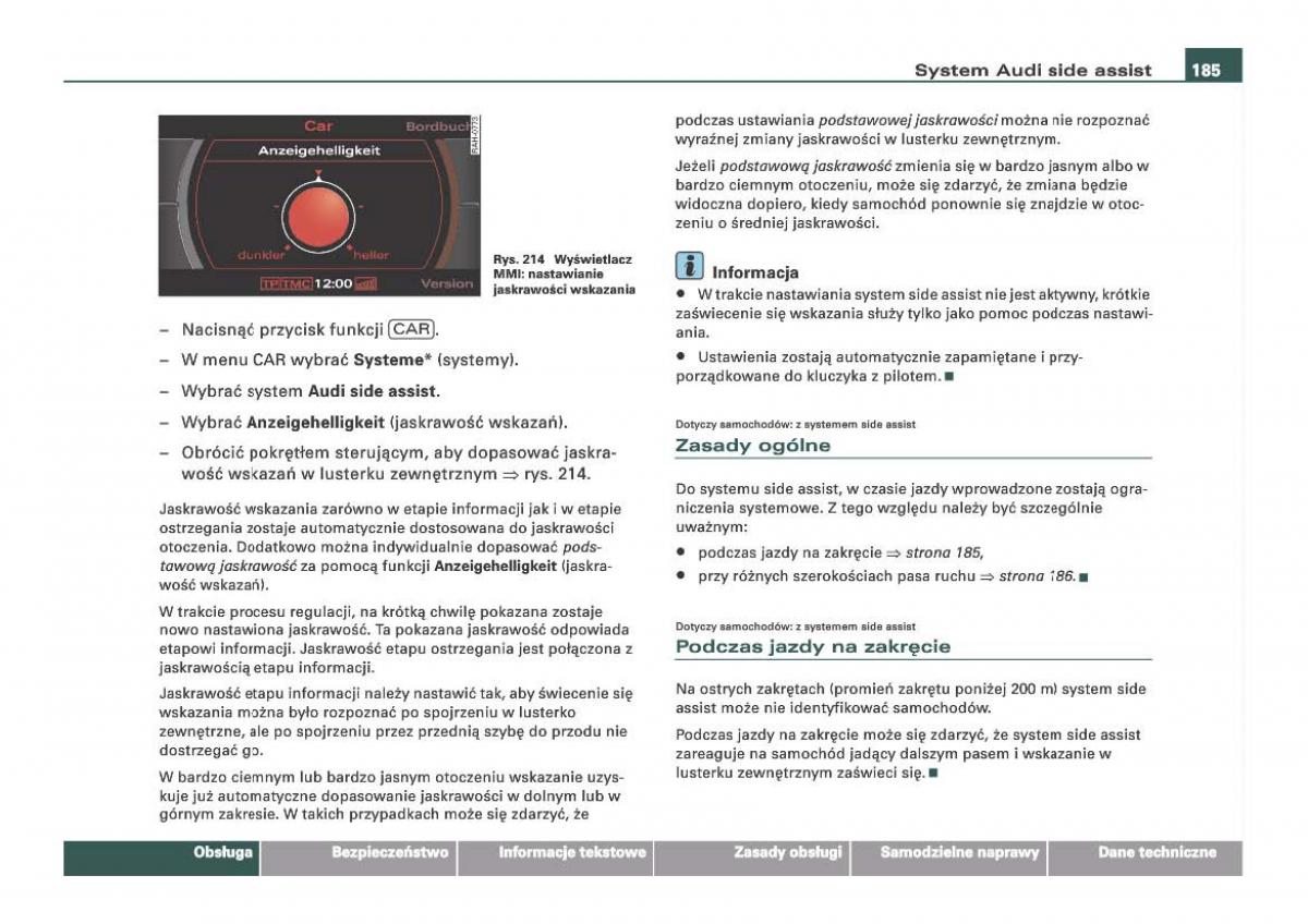 Audi Q7 I 1 instrukcja obslugi / page 185