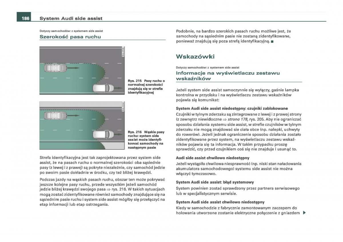 Audi Q7 I 1 instrukcja obslugi / page 186