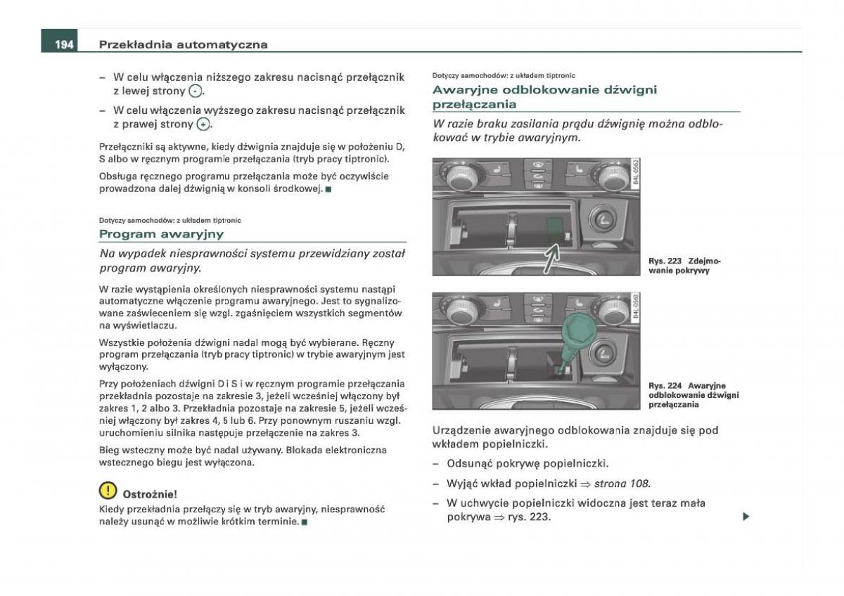 Audi Q7 I 1 instrukcja obslugi / page 194