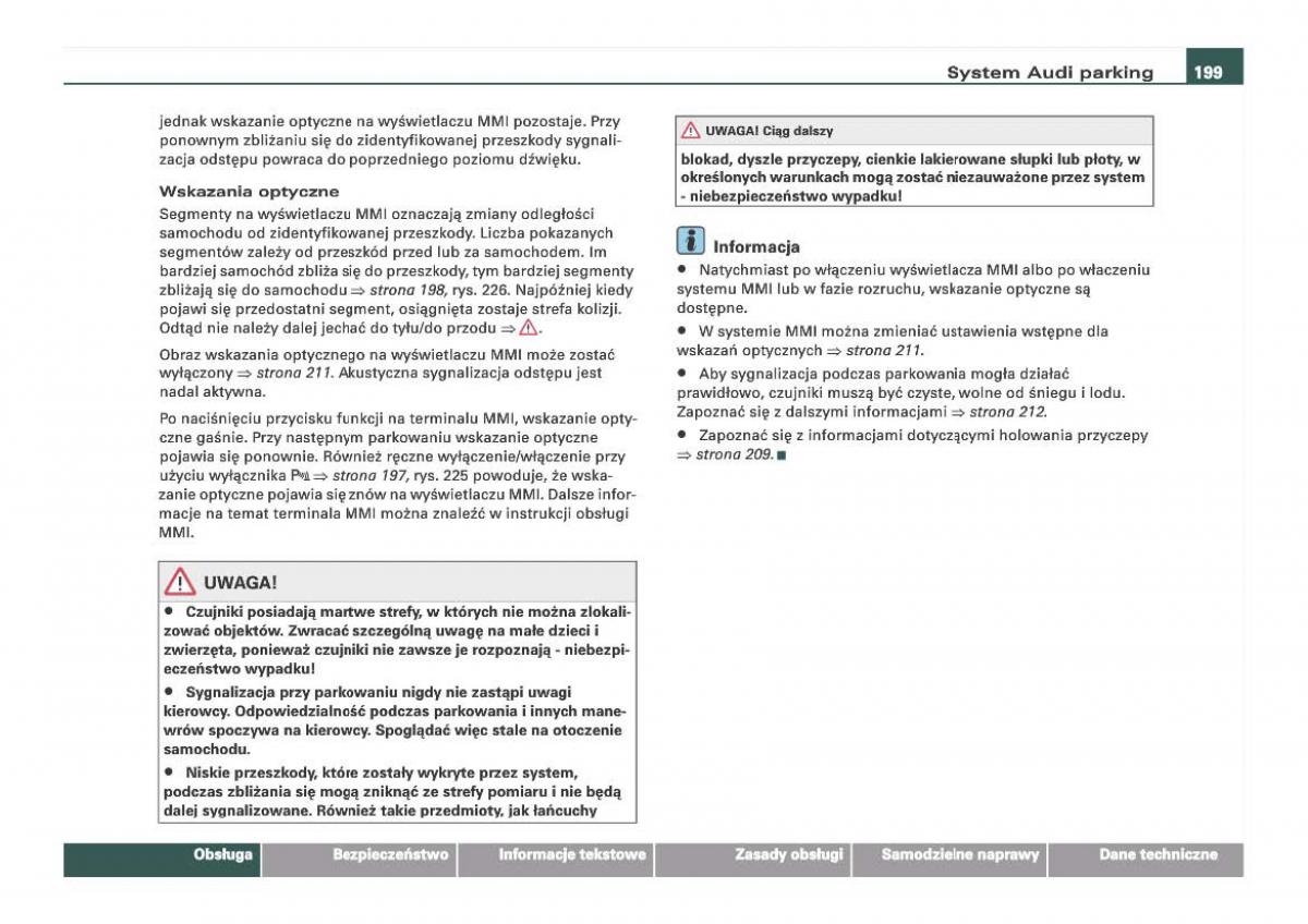 Audi Q7 I 1 instrukcja obslugi / page 199
