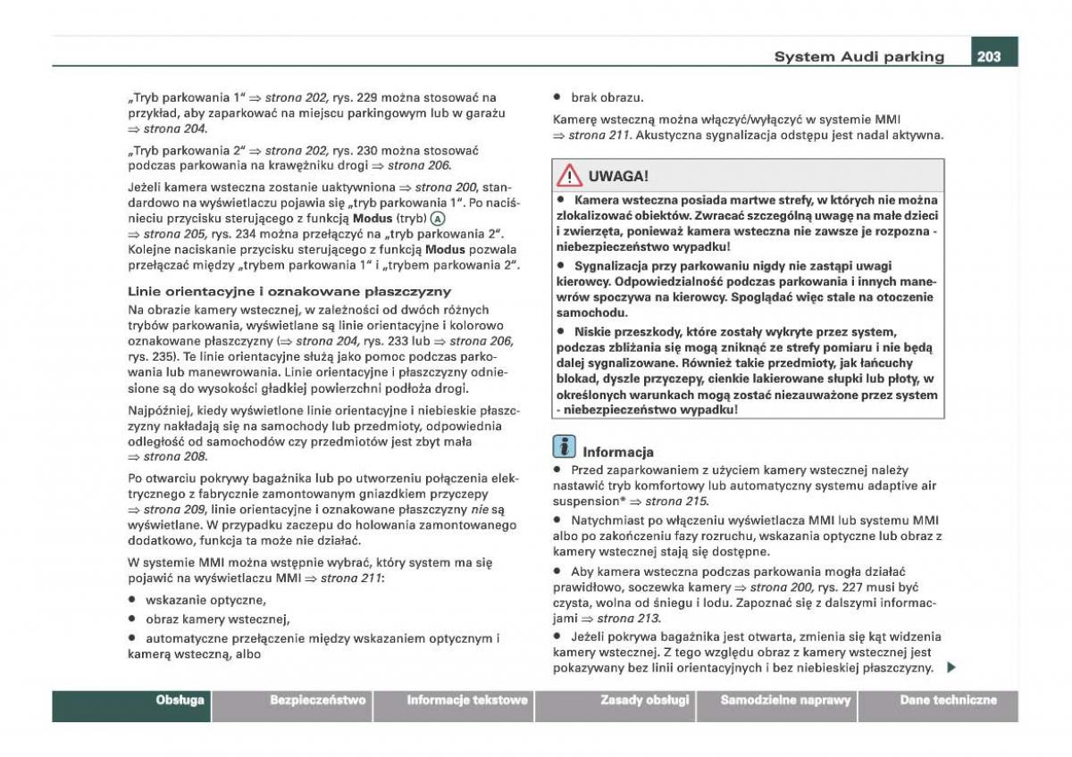 Audi Q7 I 1 instrukcja obslugi / page 203