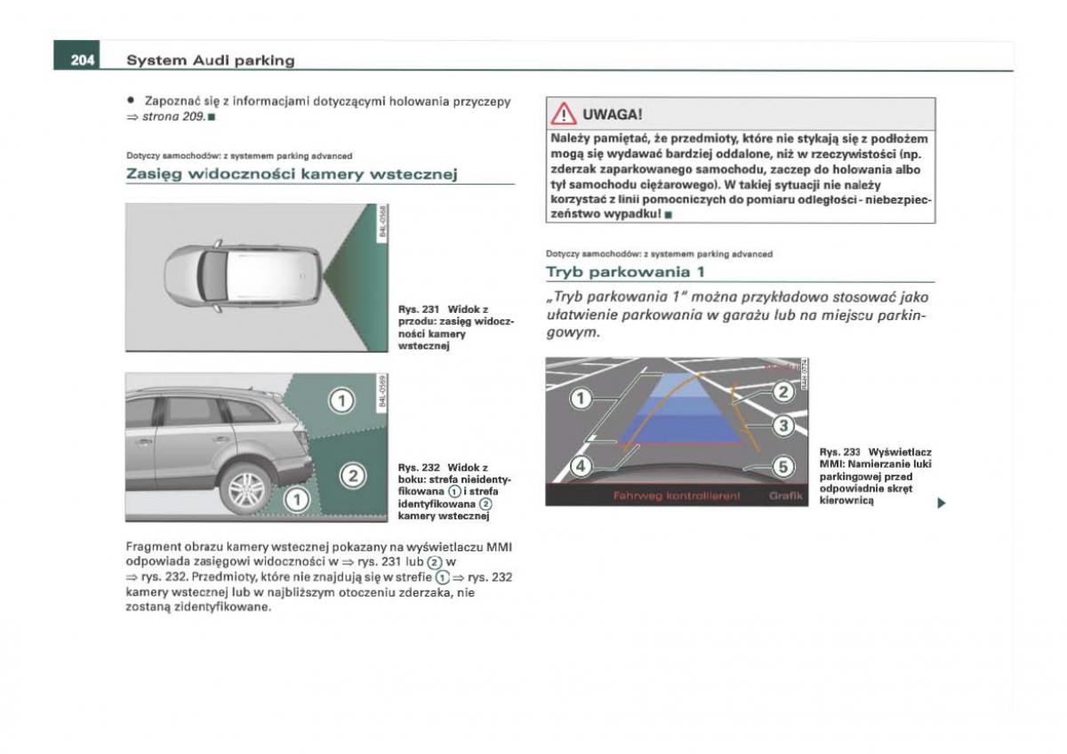 Audi Q7 I 1 instrukcja obslugi / page 204