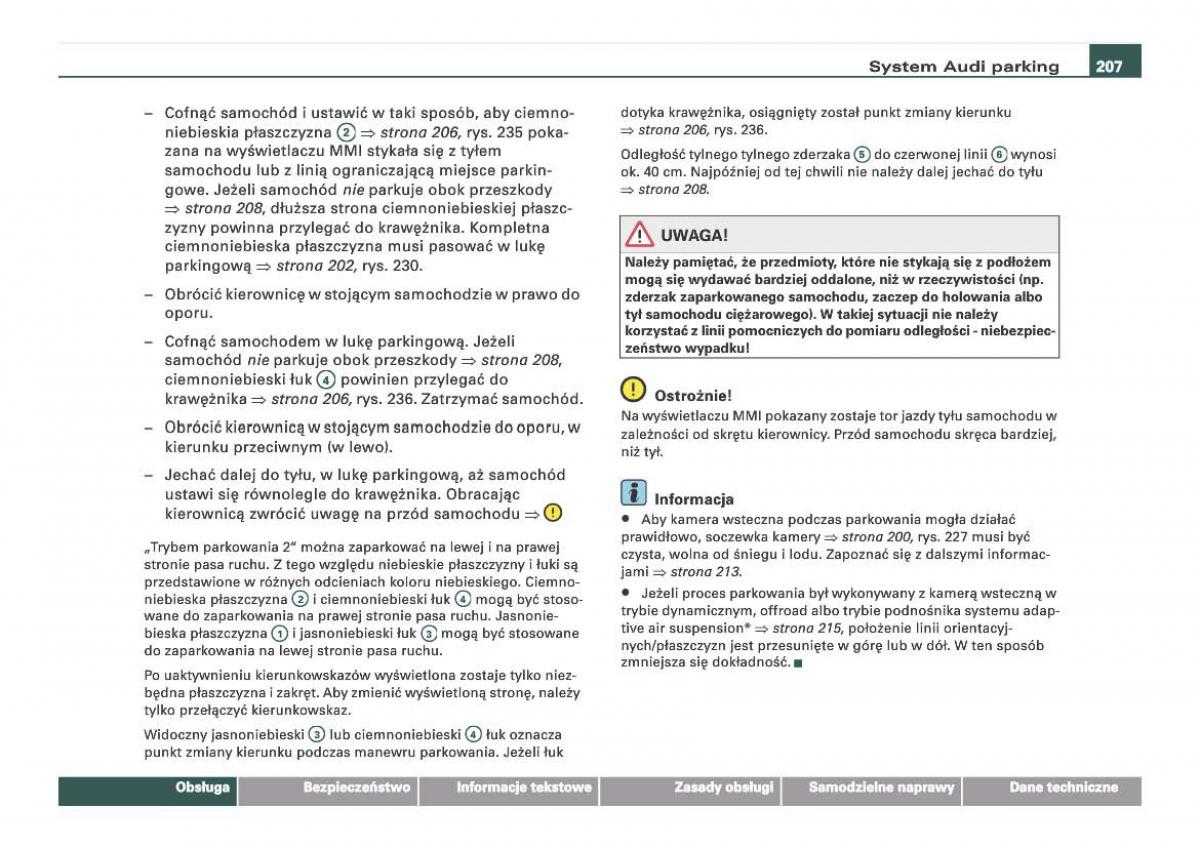 Audi Q7 I 1 instrukcja obslugi / page 207