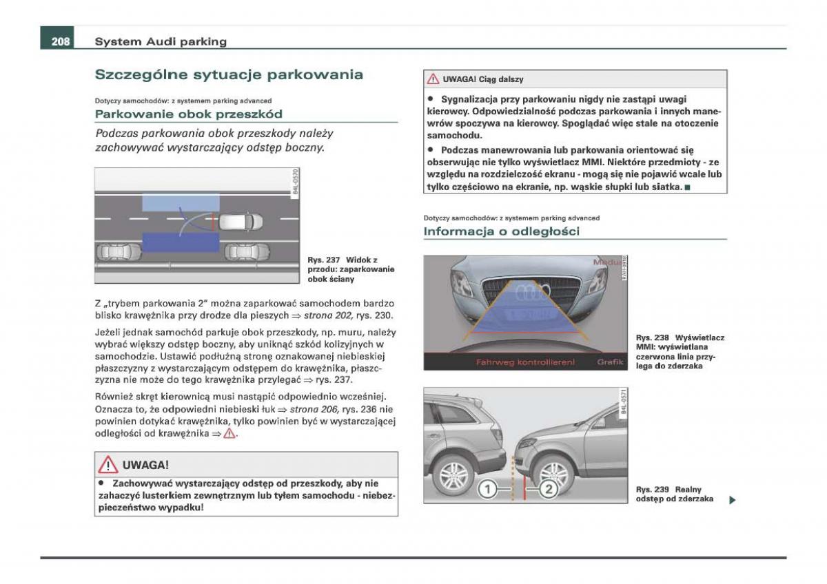 Audi Q7 I 1 instrukcja obslugi / page 208