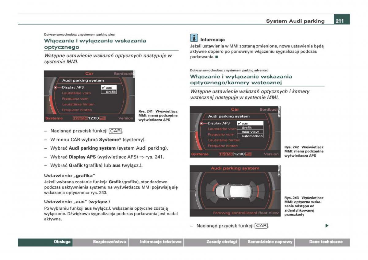 Audi Q7 I 1 instrukcja obslugi / page 211