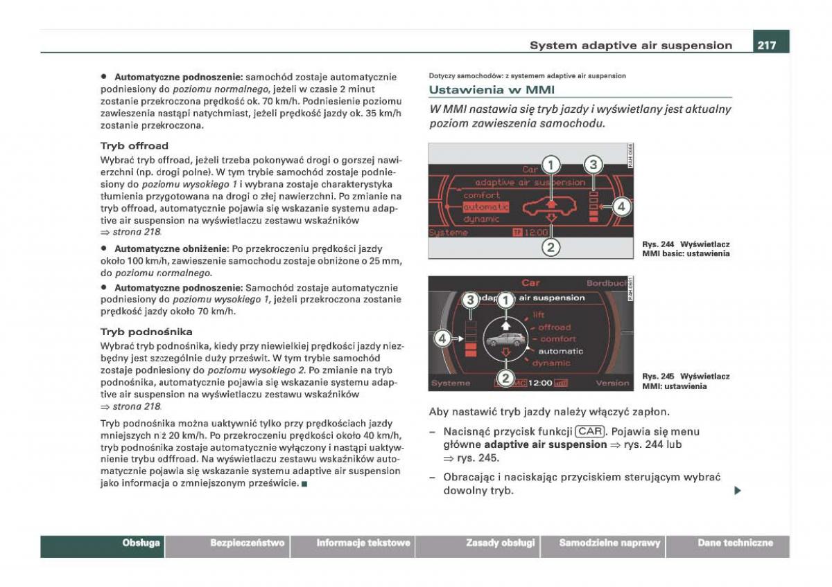 Audi Q7 I 1 instrukcja obslugi / page 217