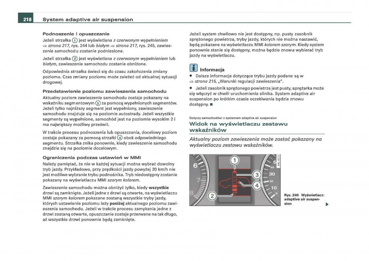 Audi Q7 I 1 instrukcja obslugi / page 218