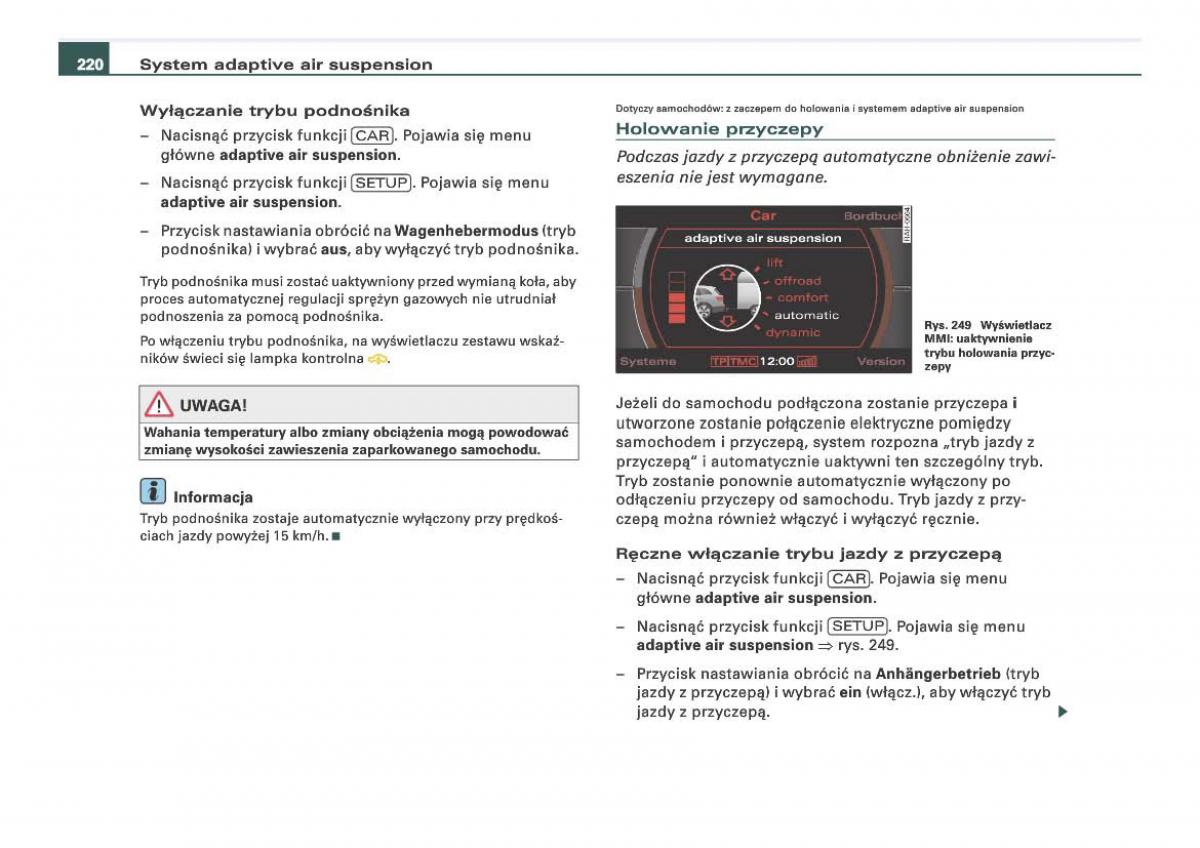 Audi Q7 I 1 instrukcja obslugi / page 220