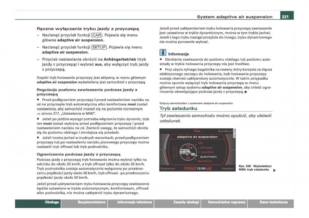 Audi Q7 I 1 instrukcja obslugi / page 221