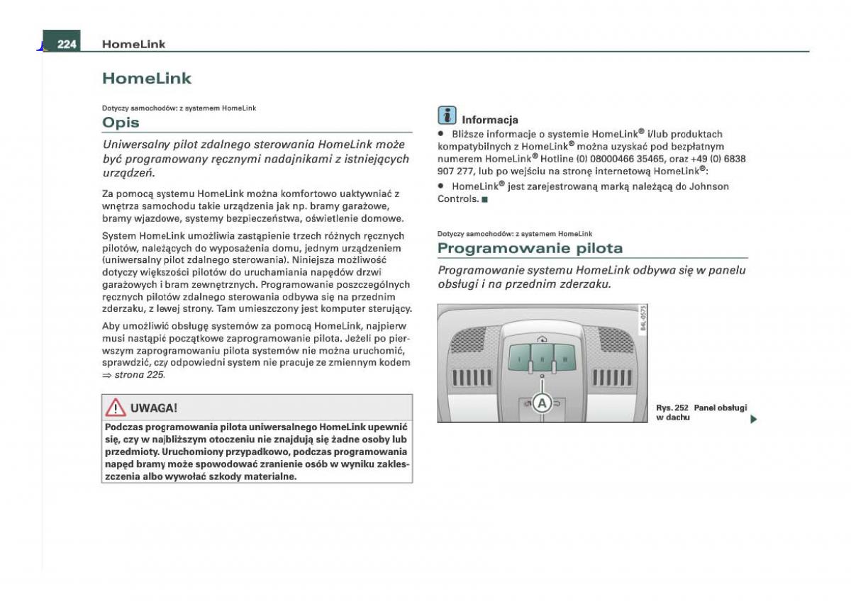 Audi Q7 I 1 instrukcja obslugi / page 224