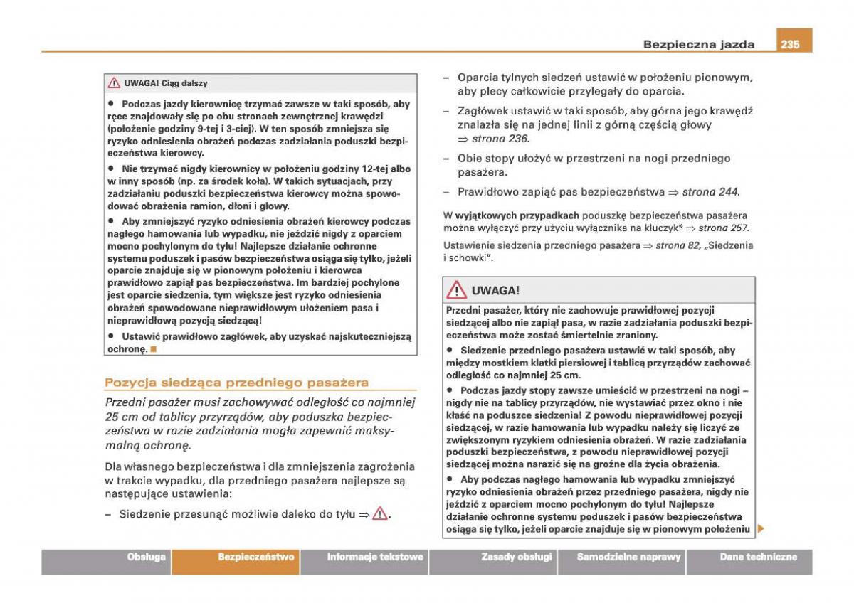 Audi Q7 I 1 instrukcja obslugi / page 234