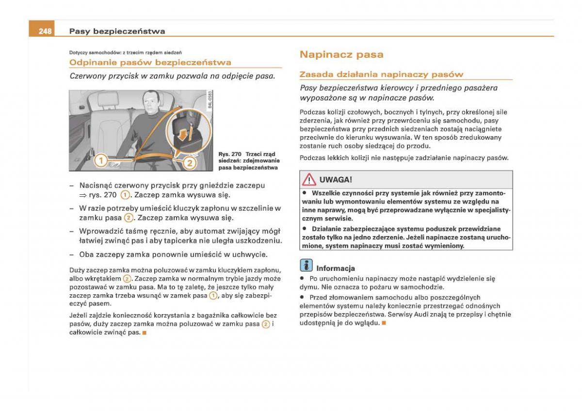 Audi Q7 I 1 instrukcja obslugi / page 247