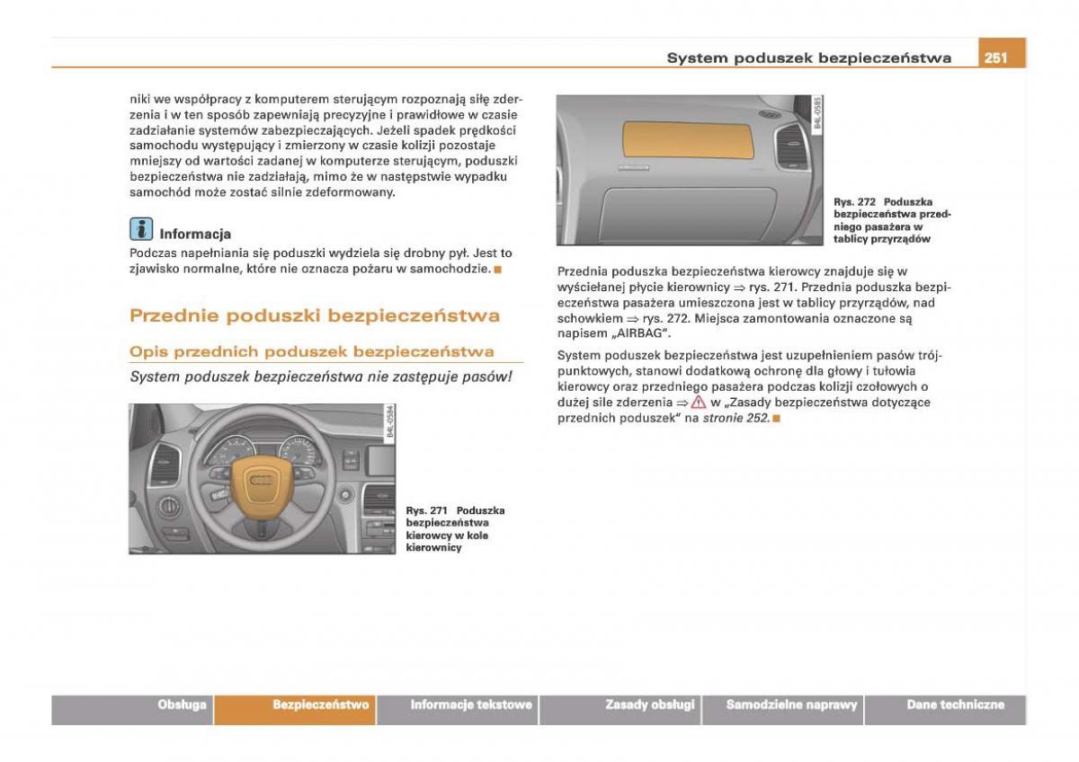 Audi Q7 I 1 instrukcja obslugi / page 250