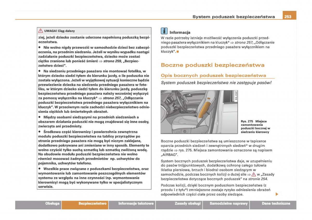 Audi Q7 I 1 instrukcja obslugi / page 252