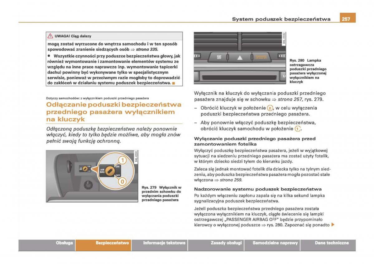 Audi Q7 I 1 instrukcja obslugi / page 256