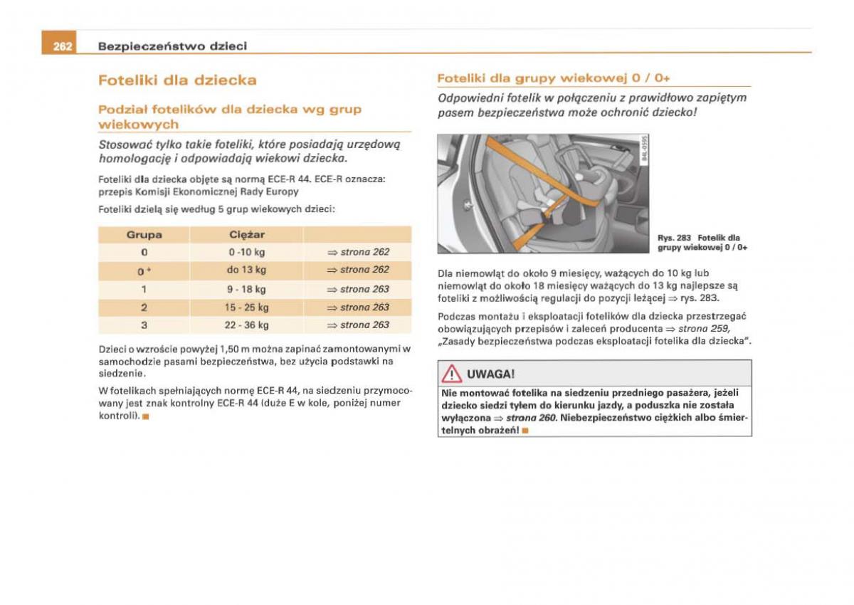 Audi Q7 I 1 instrukcja obslugi / page 261