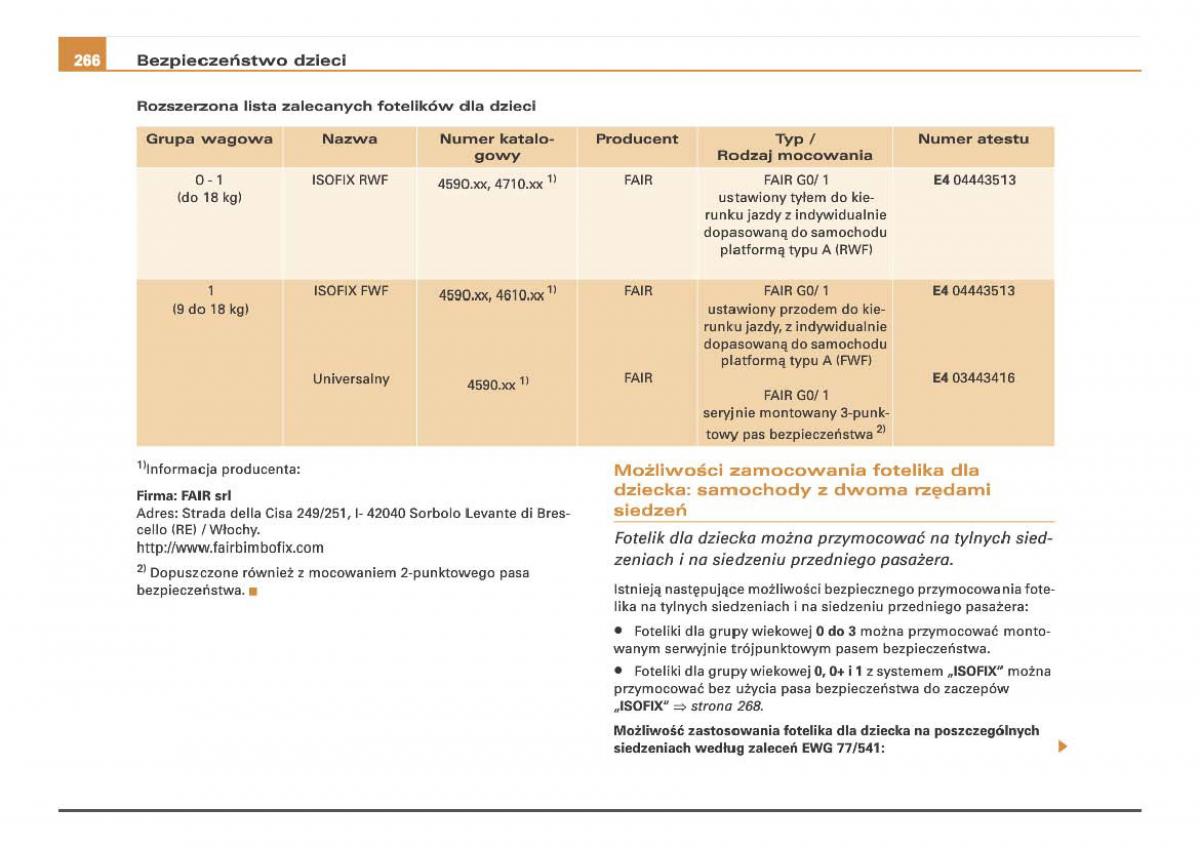 Audi Q7 I 1 instrukcja obslugi / page 265