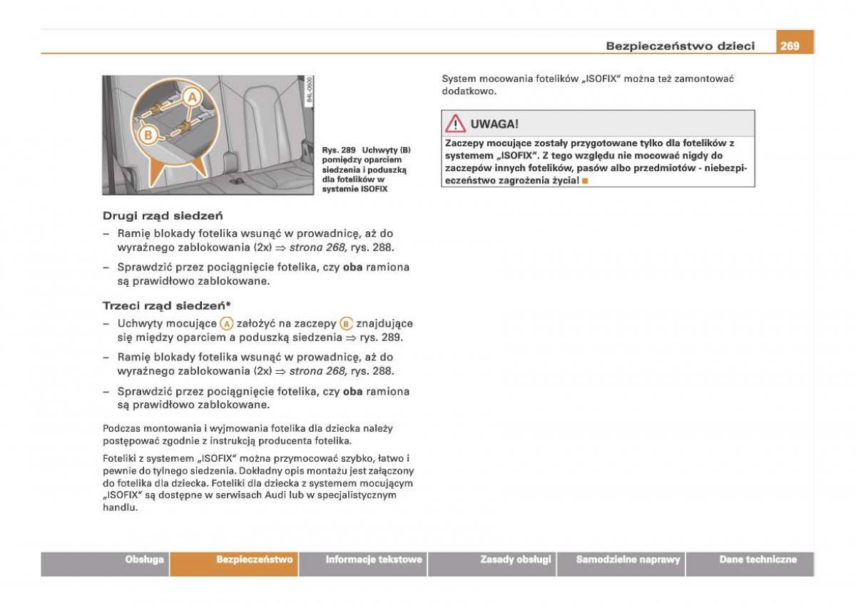 Audi Q7 I 1 instrukcja obslugi / page 268