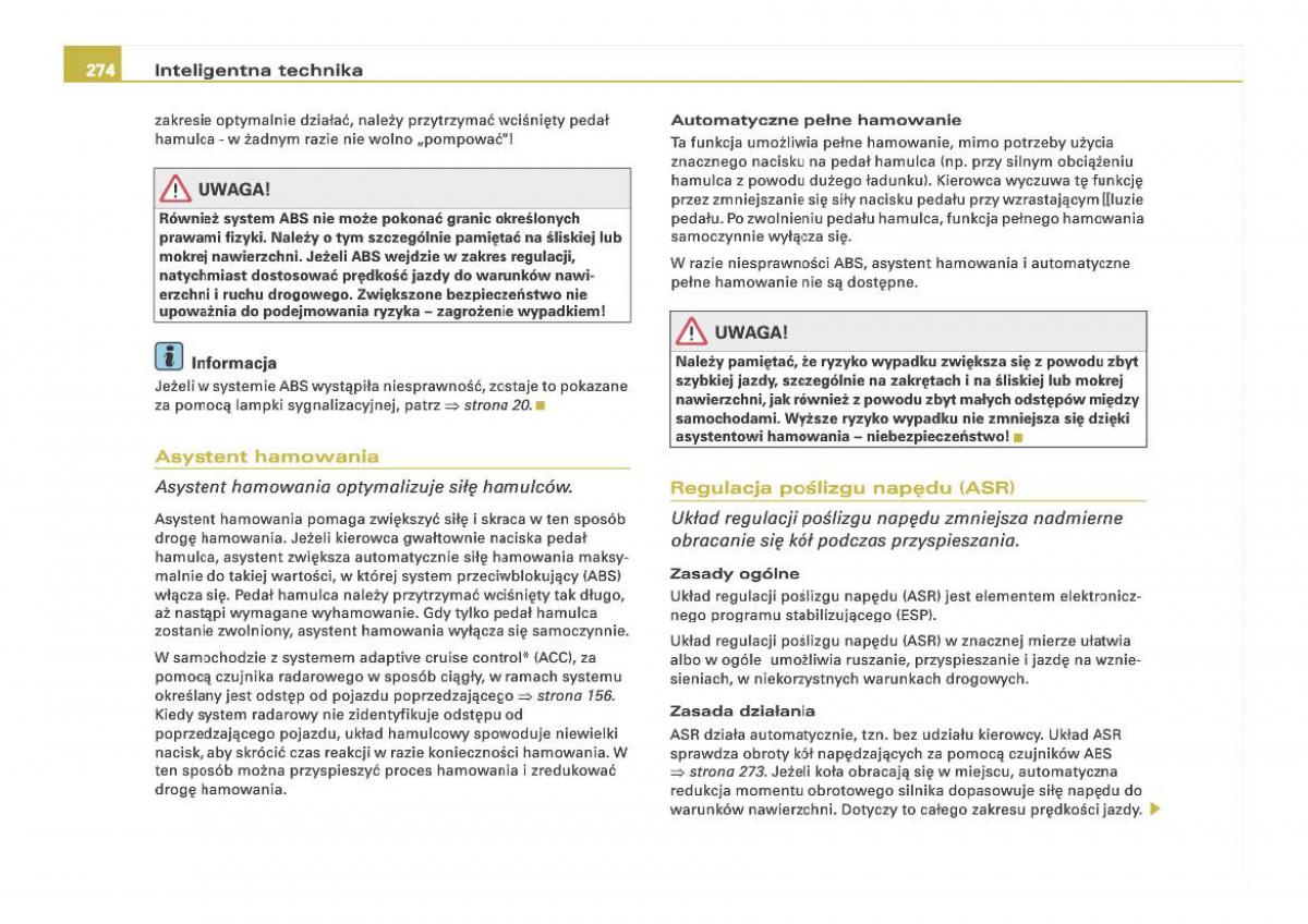 Audi Q7 I 1 instrukcja obslugi / page 272