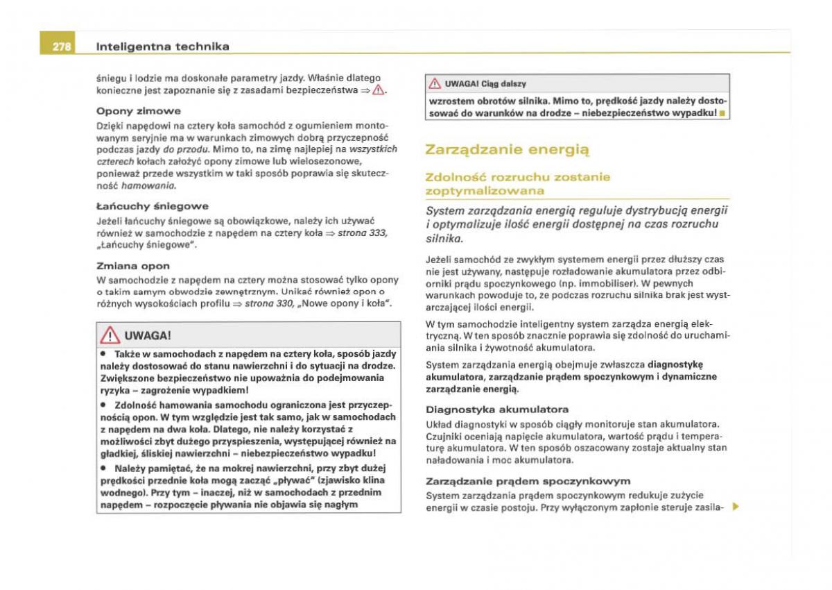 Audi Q7 I 1 instrukcja obslugi / page 276