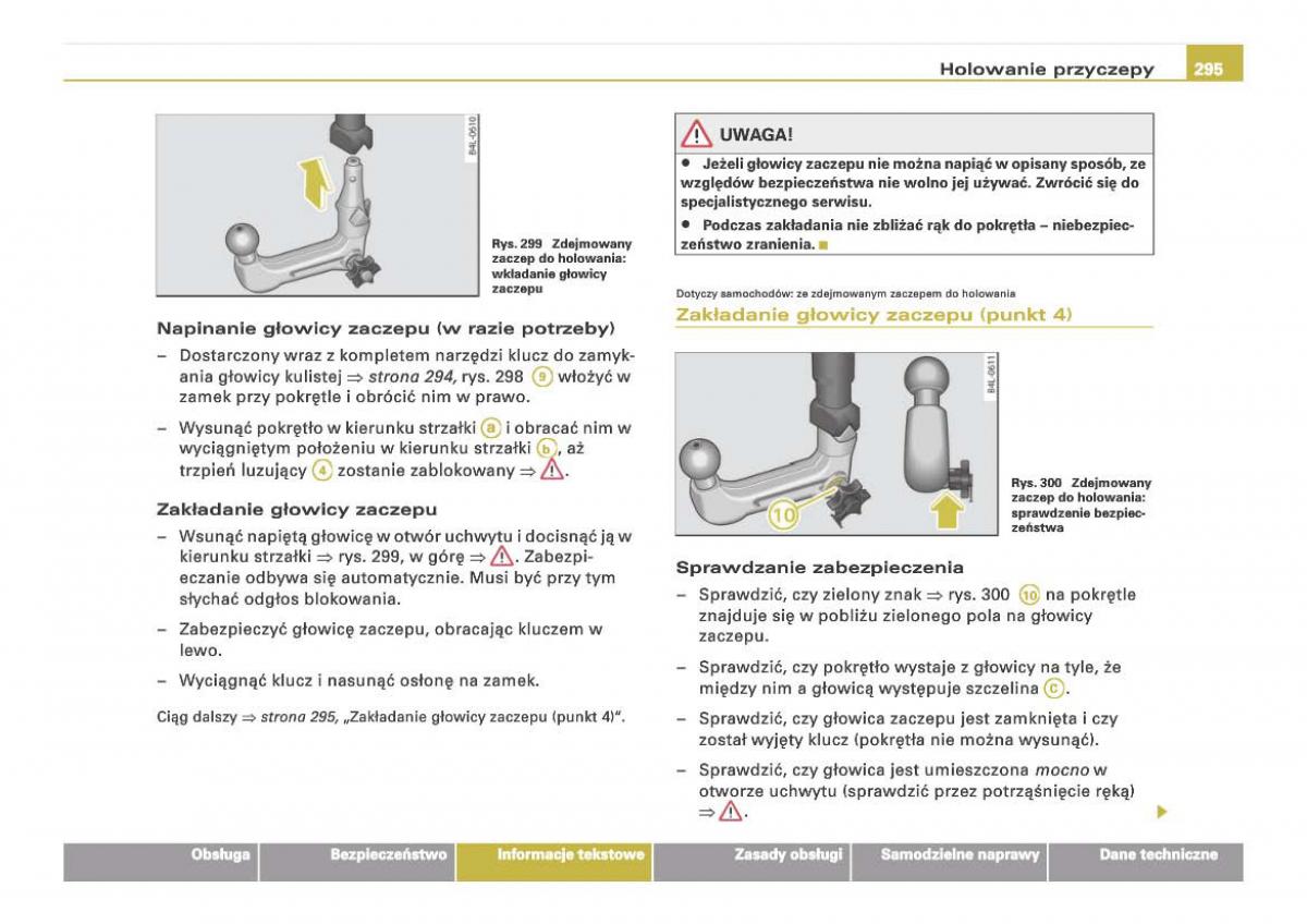 Audi Q7 I 1 instrukcja obslugi / page 293