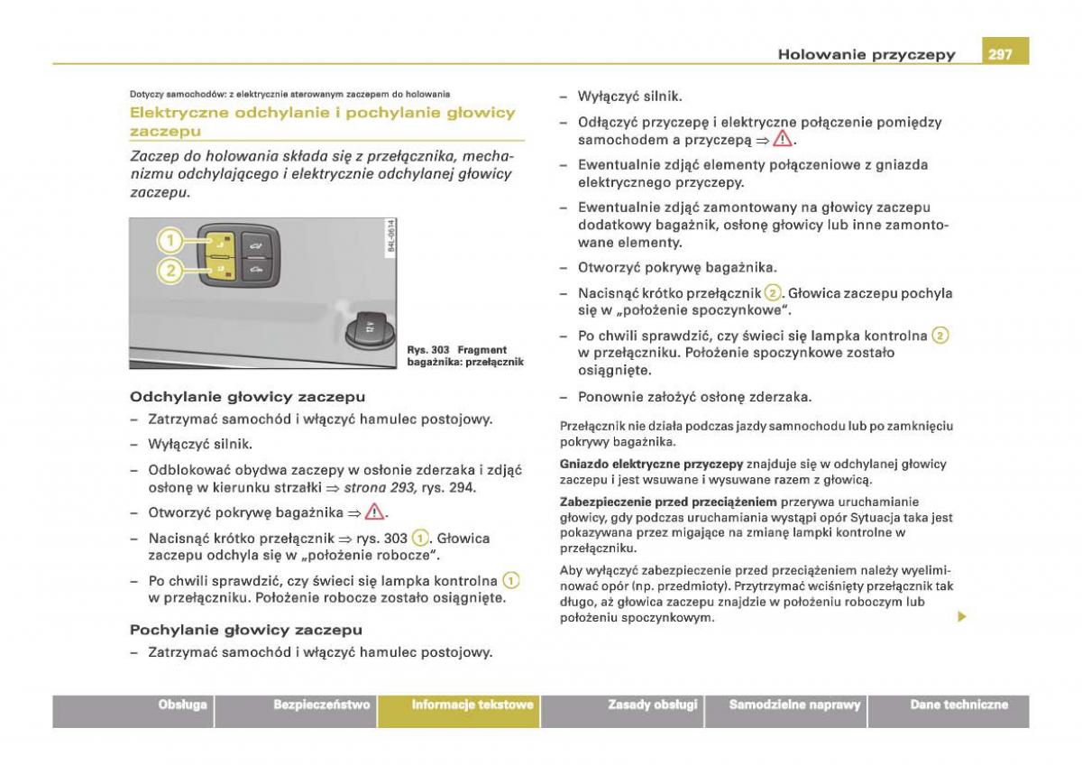 Audi Q7 I 1 instrukcja obslugi / page 295