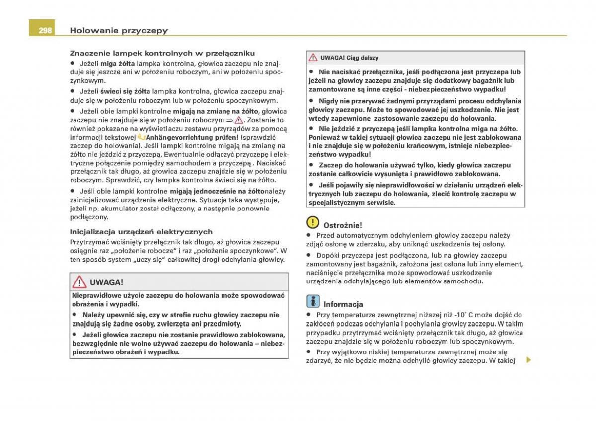 Audi Q7 I 1 instrukcja obslugi / page 296