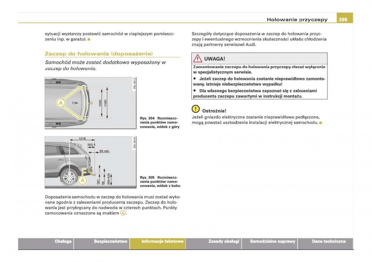 Audi Q7 I 1 instrukcja obslugi / page 297