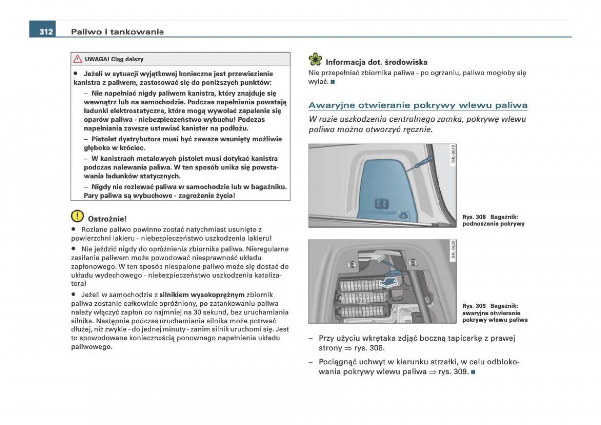 Audi Q7 I 1 instrukcja obslugi / page 309