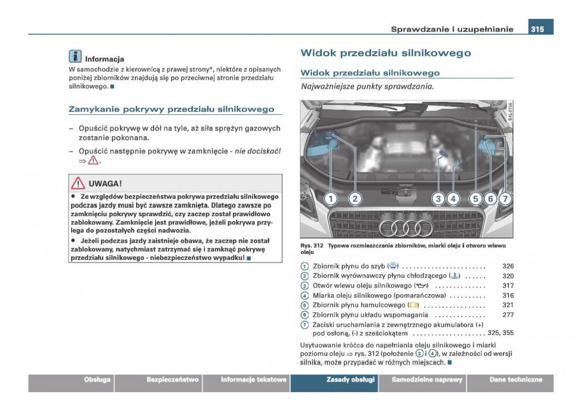 Audi Q7 I 1 instrukcja obslugi / page 312