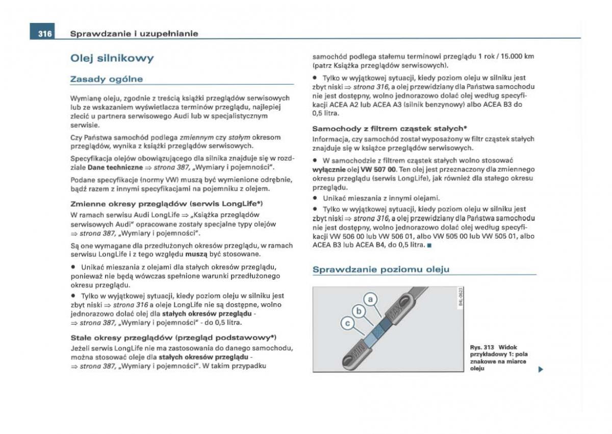 Audi Q7 I 1 instrukcja obslugi / page 313