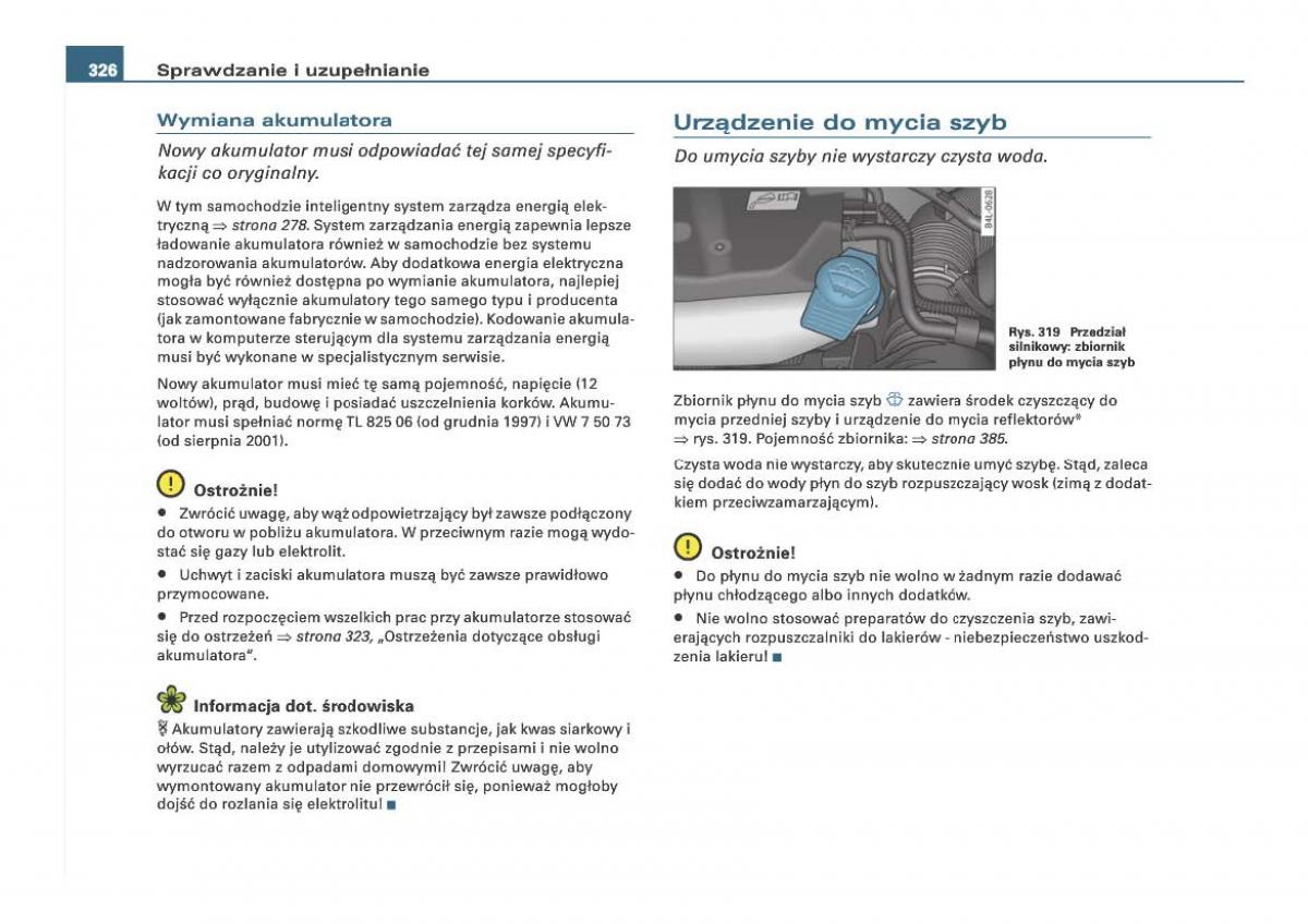 Audi Q7 I 1 instrukcja obslugi / page 323