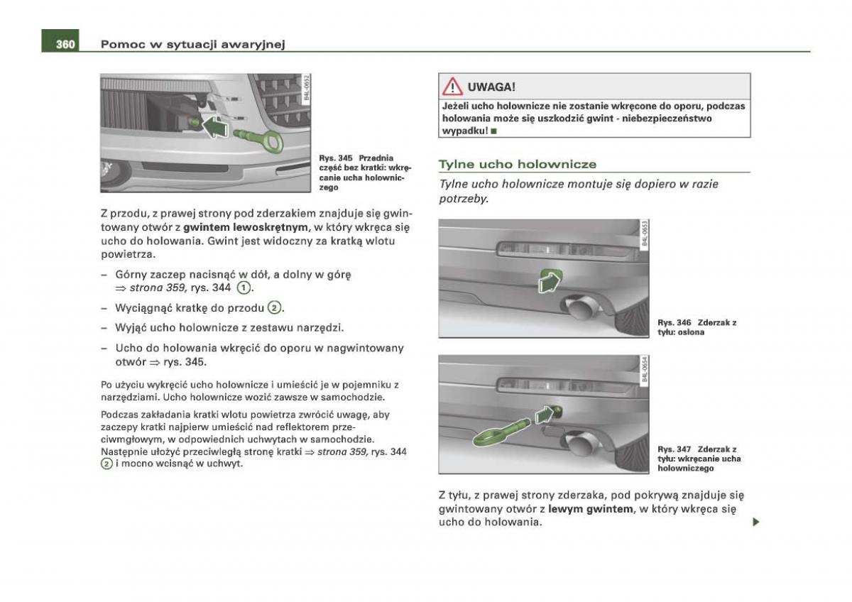 Audi Q7 I 1 instrukcja obslugi / page 355