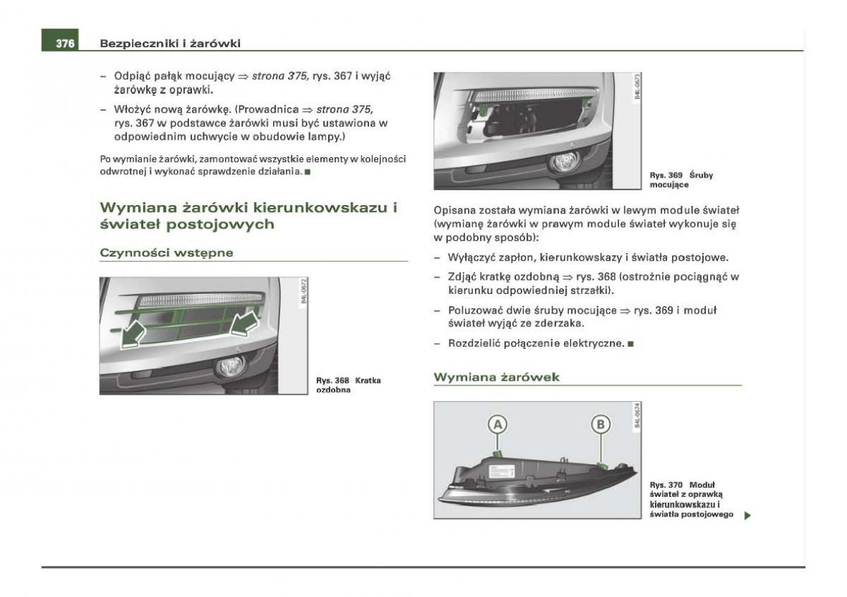 Audi Q7 I 1 instrukcja obslugi / page 371