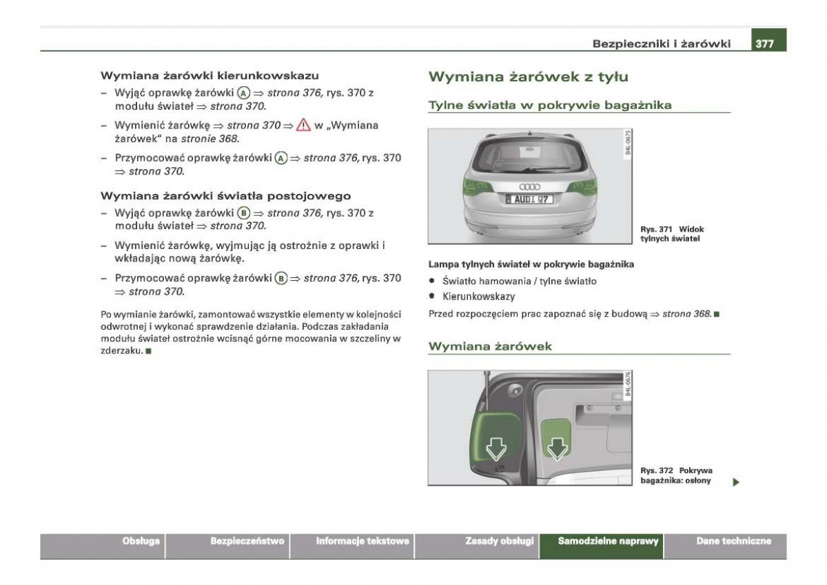 Audi Q7 I 1 instrukcja obslugi / page 372