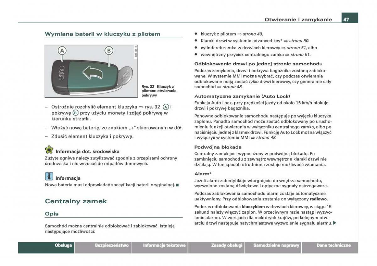 Audi Q7 I 1 instrukcja obslugi / page 47