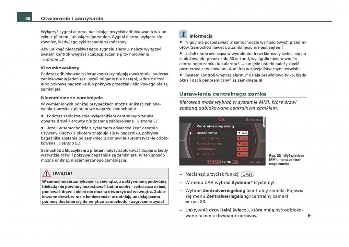 Audi Q7 I 1 instrukcja obslugi / page 48