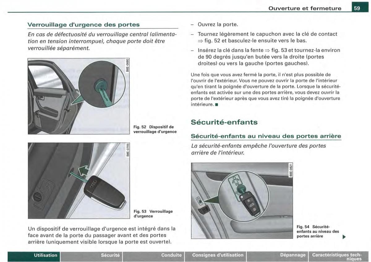 Audi A4 S4 B7 8F manuel du proprietaire / page 57