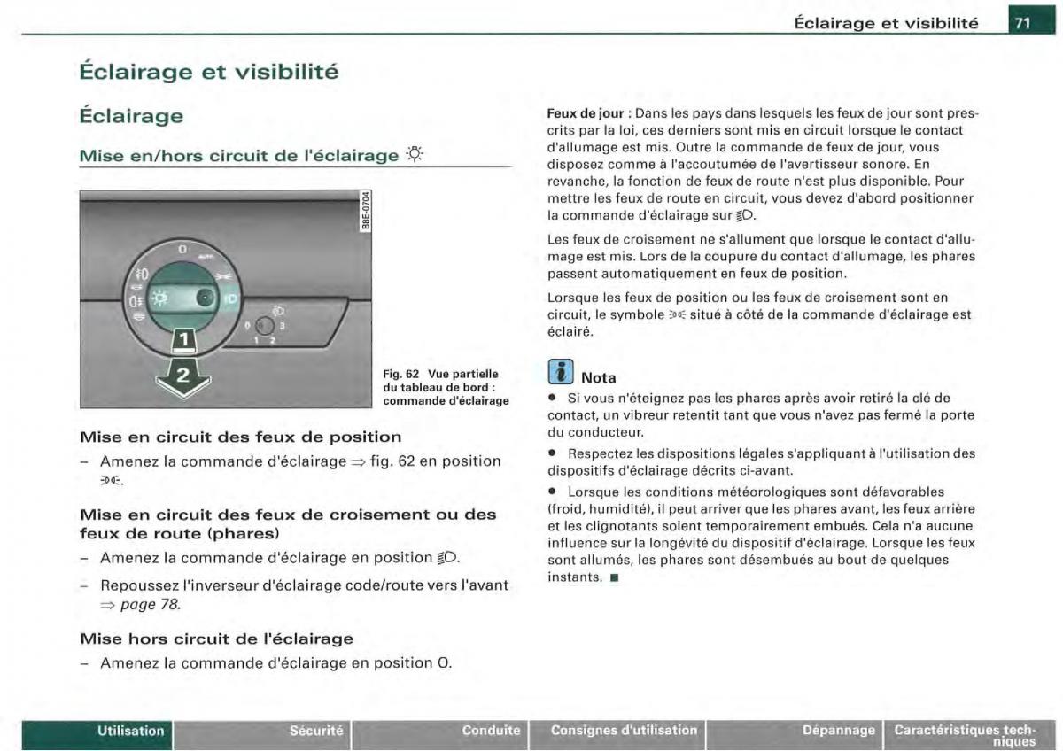 Audi A4 S4 B7 8F manuel du proprietaire / page 69