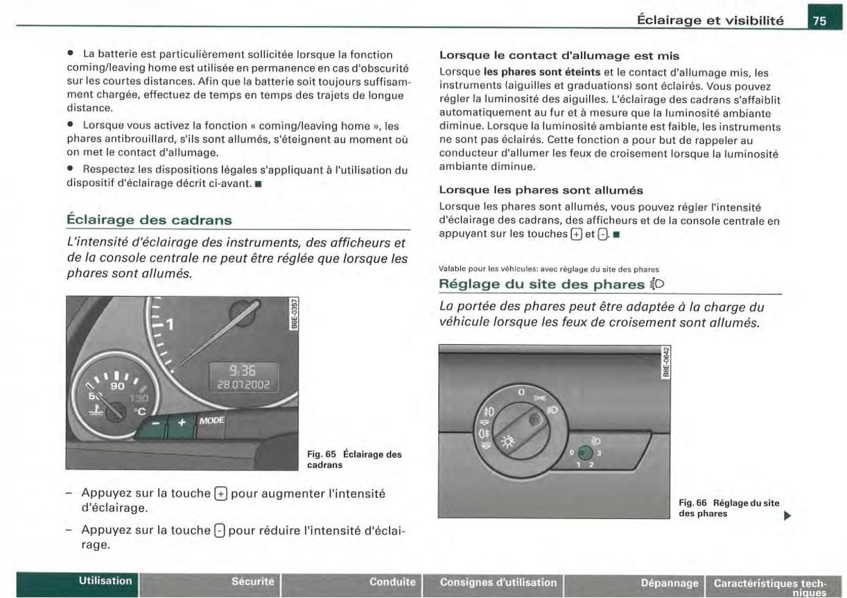 Audi A4 S4 B7 8F manuel du proprietaire / page 73