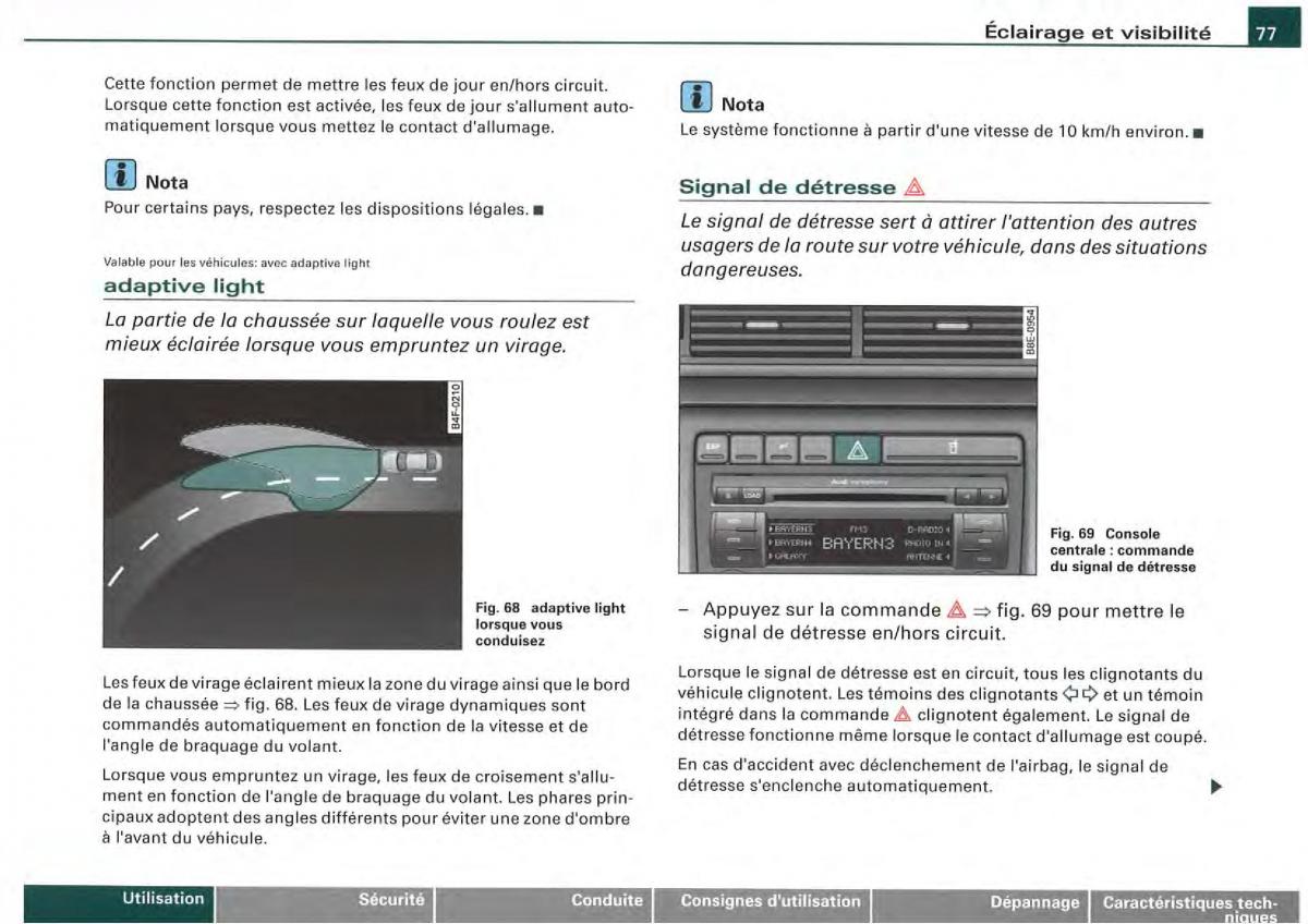 Audi A4 S4 B7 8F manuel du proprietaire / page 75