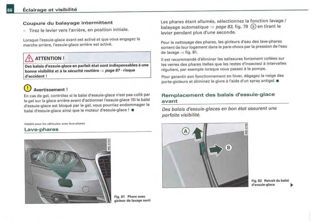 Audi A4 S4 B7 8F manuel du proprietaire / page 84