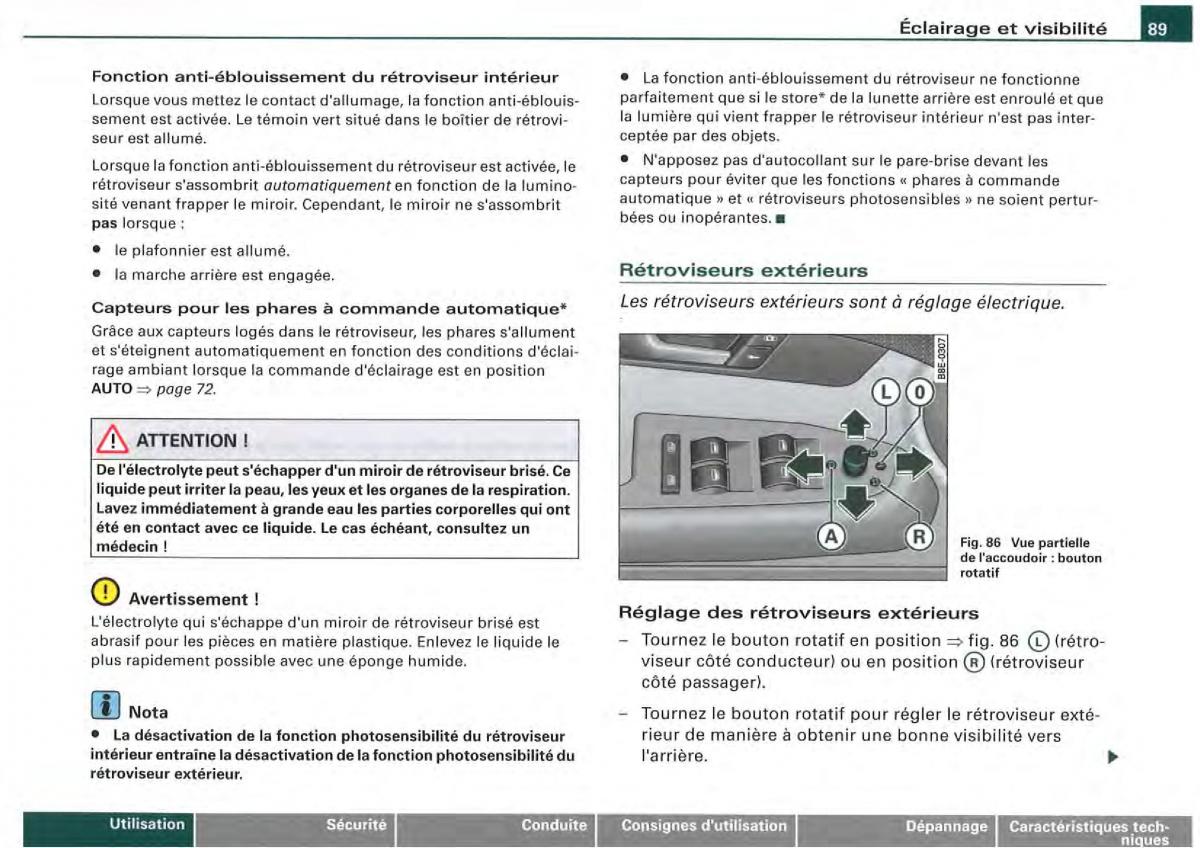 Audi A4 S4 B7 8F manuel du proprietaire / page 87