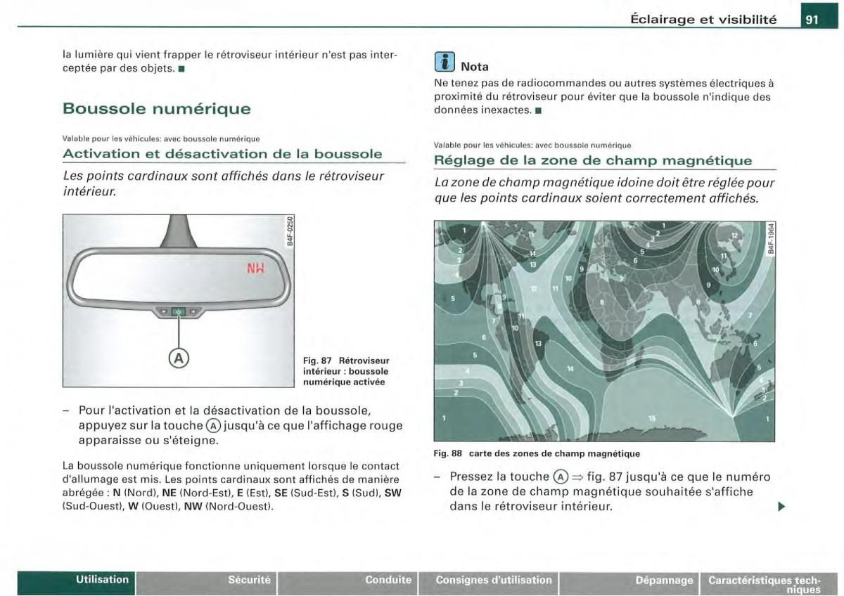 Audi A4 S4 B7 8F manuel du proprietaire / page 89