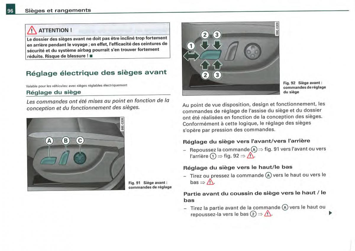 Audi A4 S4 B7 8F manuel du proprietaire / page 94